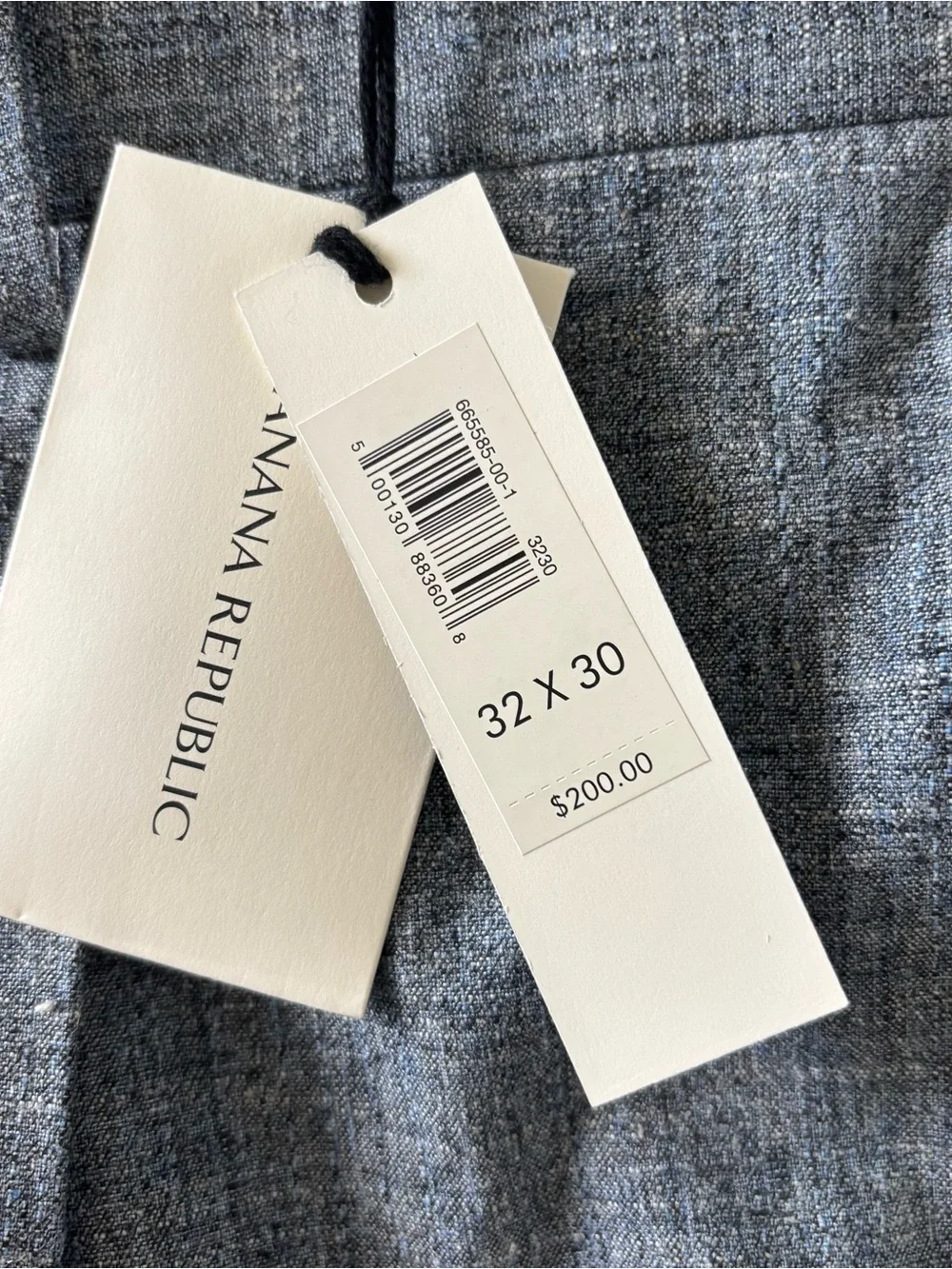 Banana Republic Blue Cotton-Linen Suit Pant